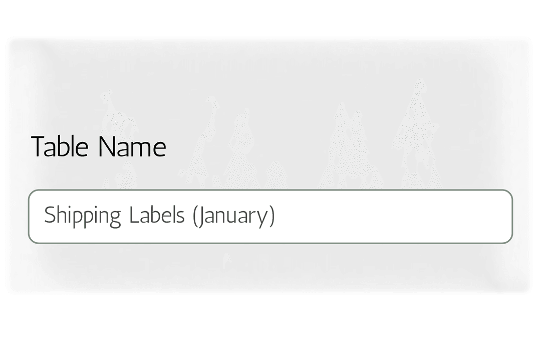 Create Table Interface