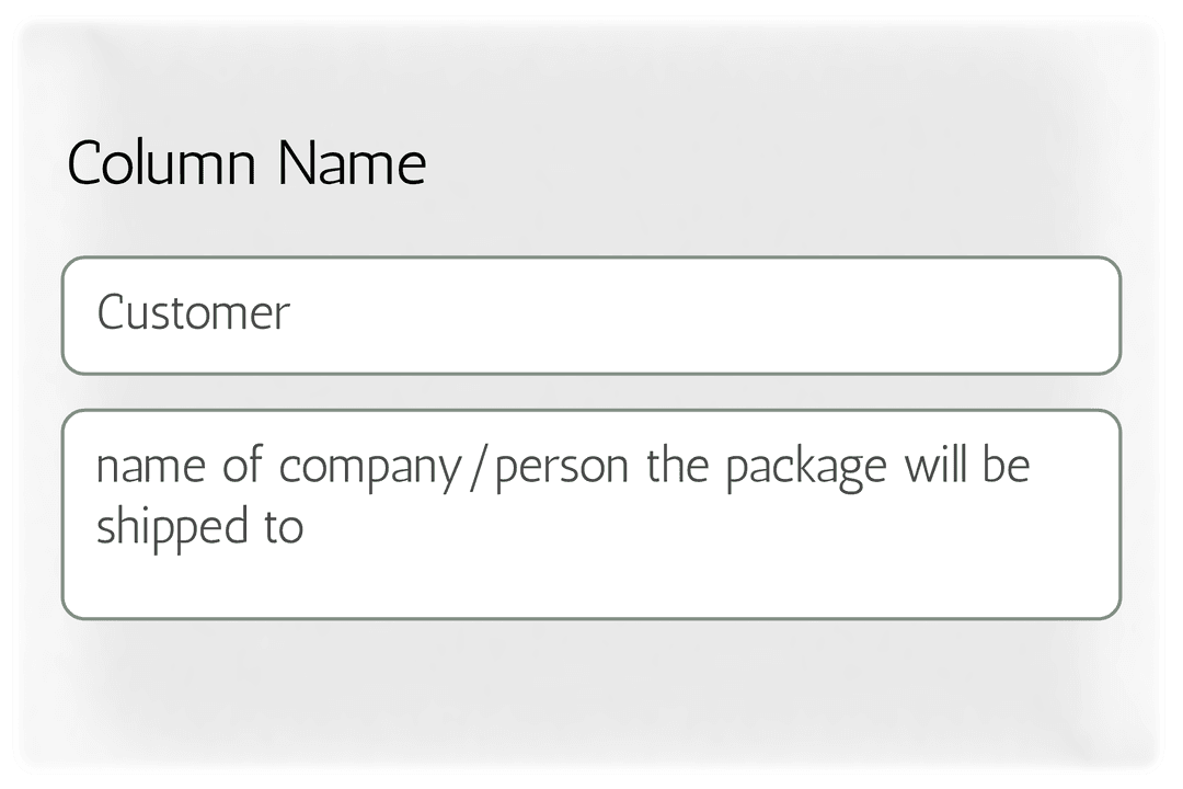Define Columns Interface